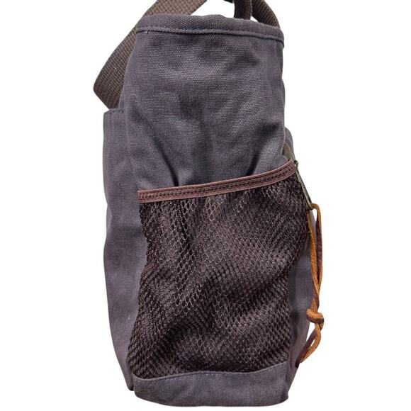 Duluth Trading Gray Brown Canvas Double Handle Bag Tote Shoulder Handbag Travel - Picture 10 of 16